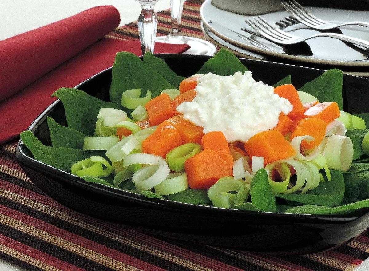Salada de espinafre com abóbora 