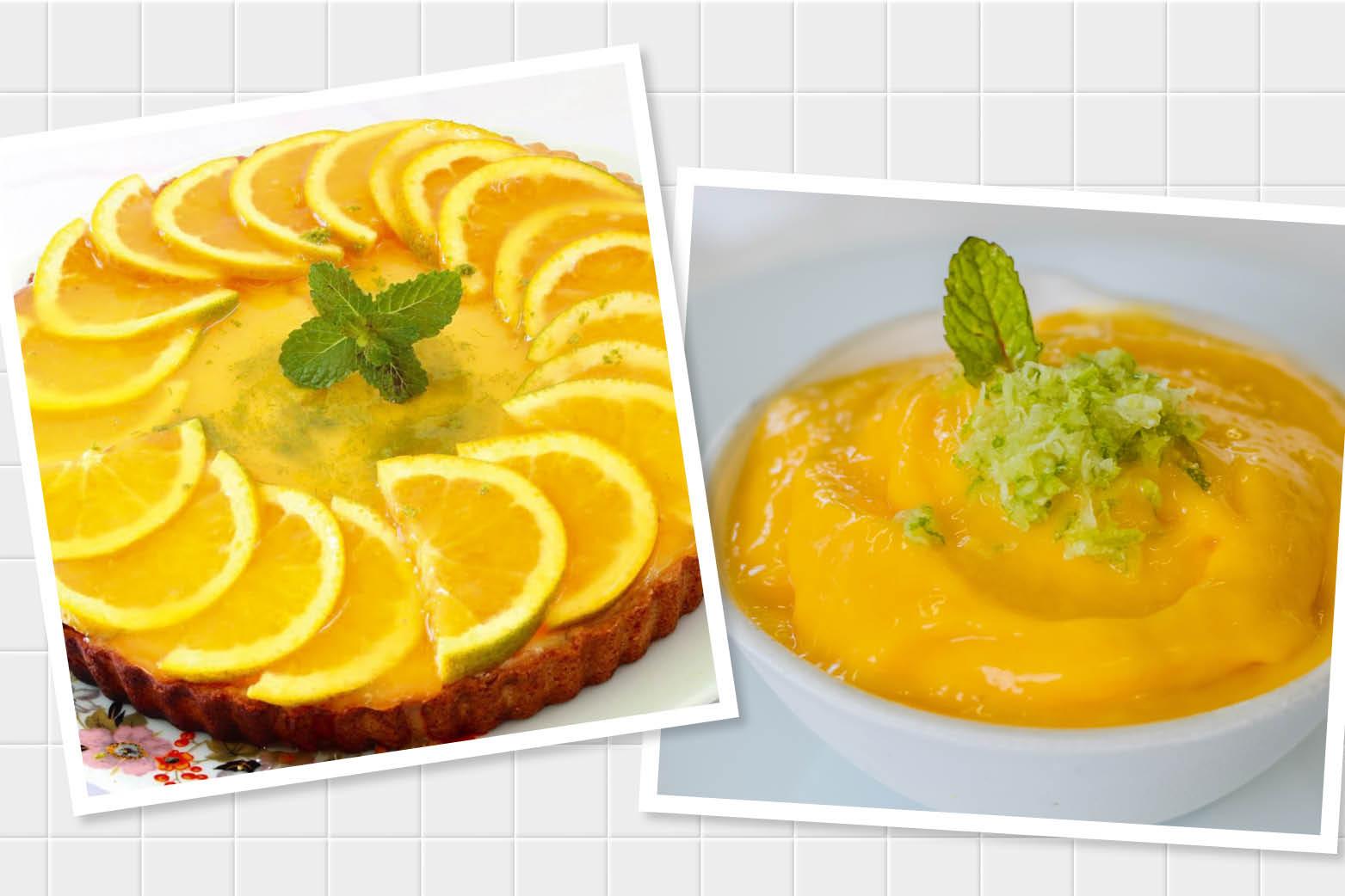 Receitas de verão: torta de ricota com laranja e sorvete de manga 