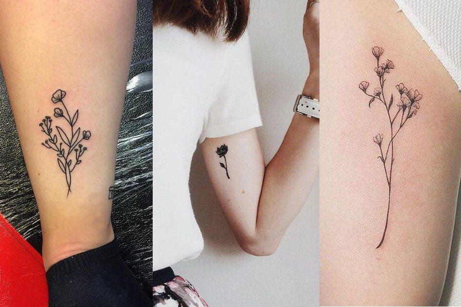 50 ideias de tatuagens de flores delicadas para você copiar! 