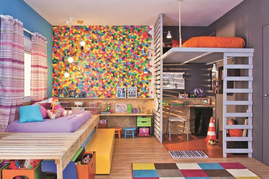 Crie um quarto com espaço de diversão para as crianças 