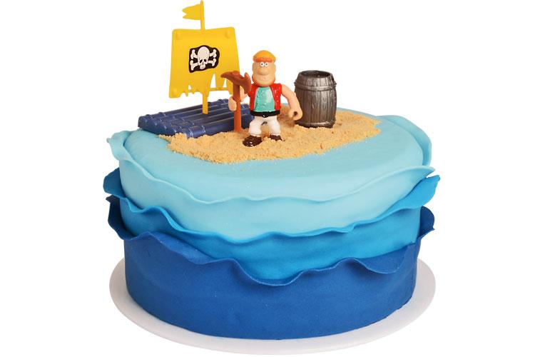 bolos decorados para festa infantil ilha do pirata