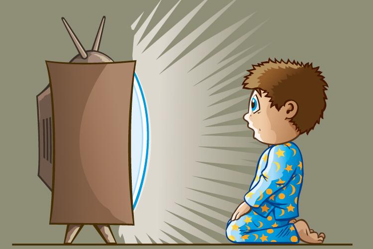 criança assistindo tv