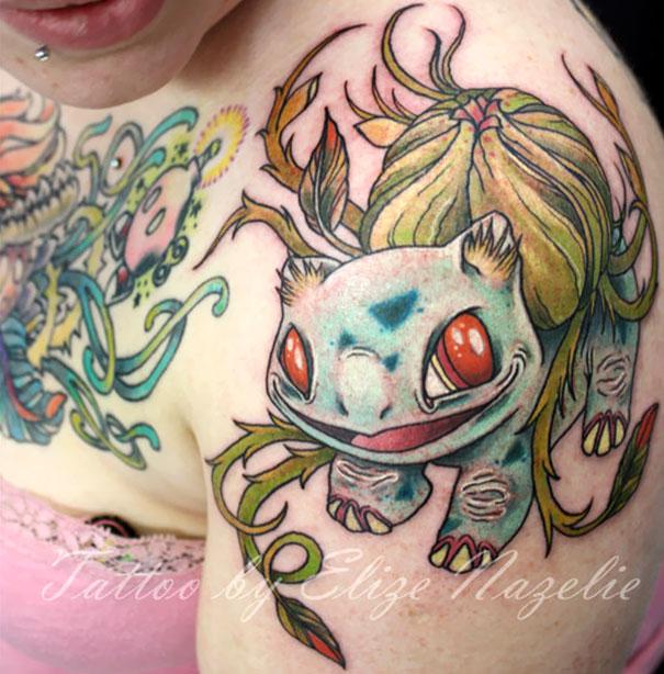 Tatuagem de Pokémon Bulbasaur