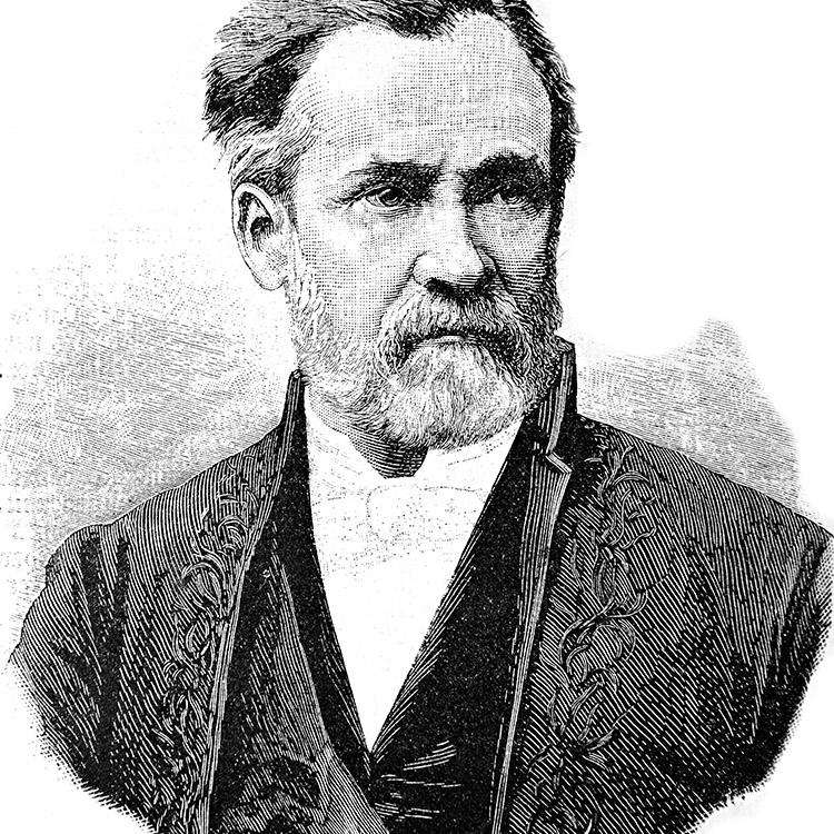 Louis Pasteur, gravura, preto e branco
