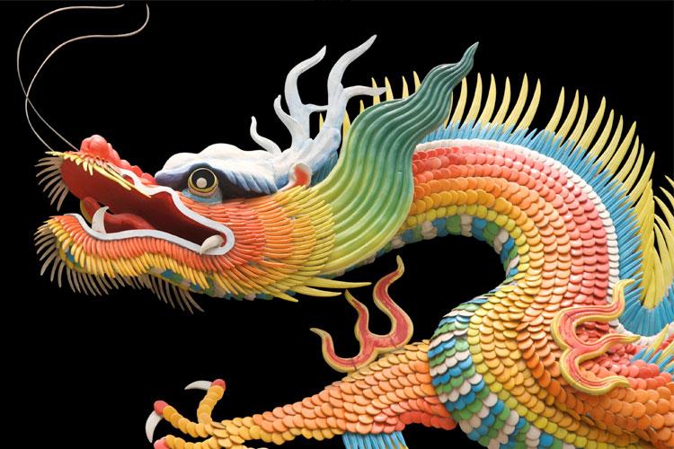 imagem de um dragão colorido