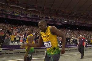 Usain Bolt comemorando