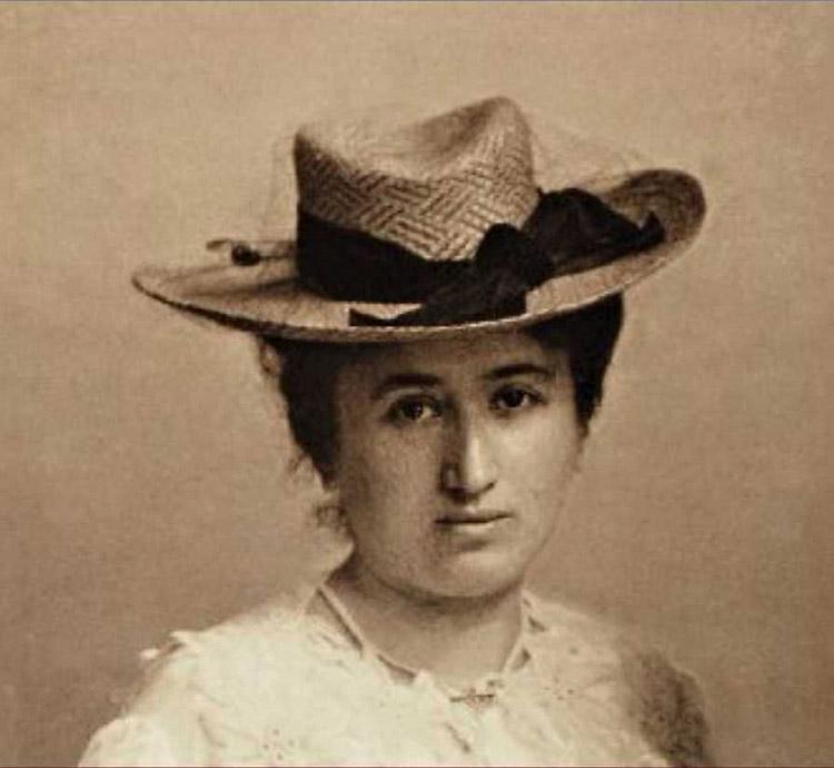 Rosa Luxemburgo, mulher, chapéu, fotografia, sépia, retrato