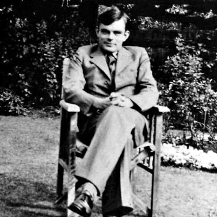 Alan Turing, matemático, inventor, retrato, preto e branco