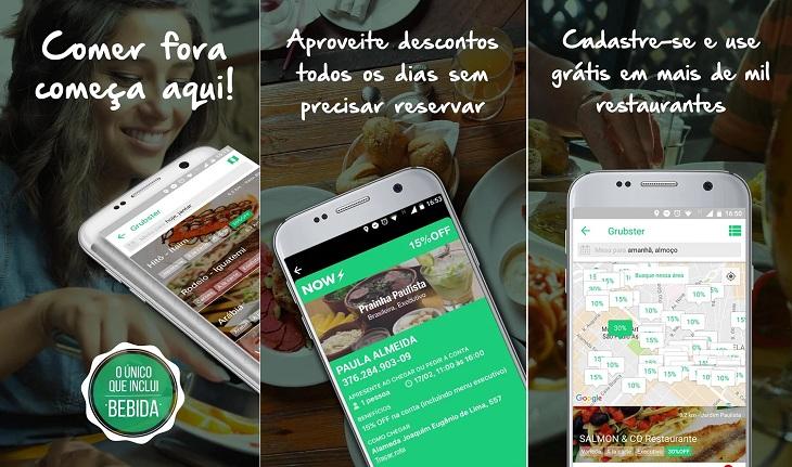print de tela smartphone android aplicativos para viagem grubster
