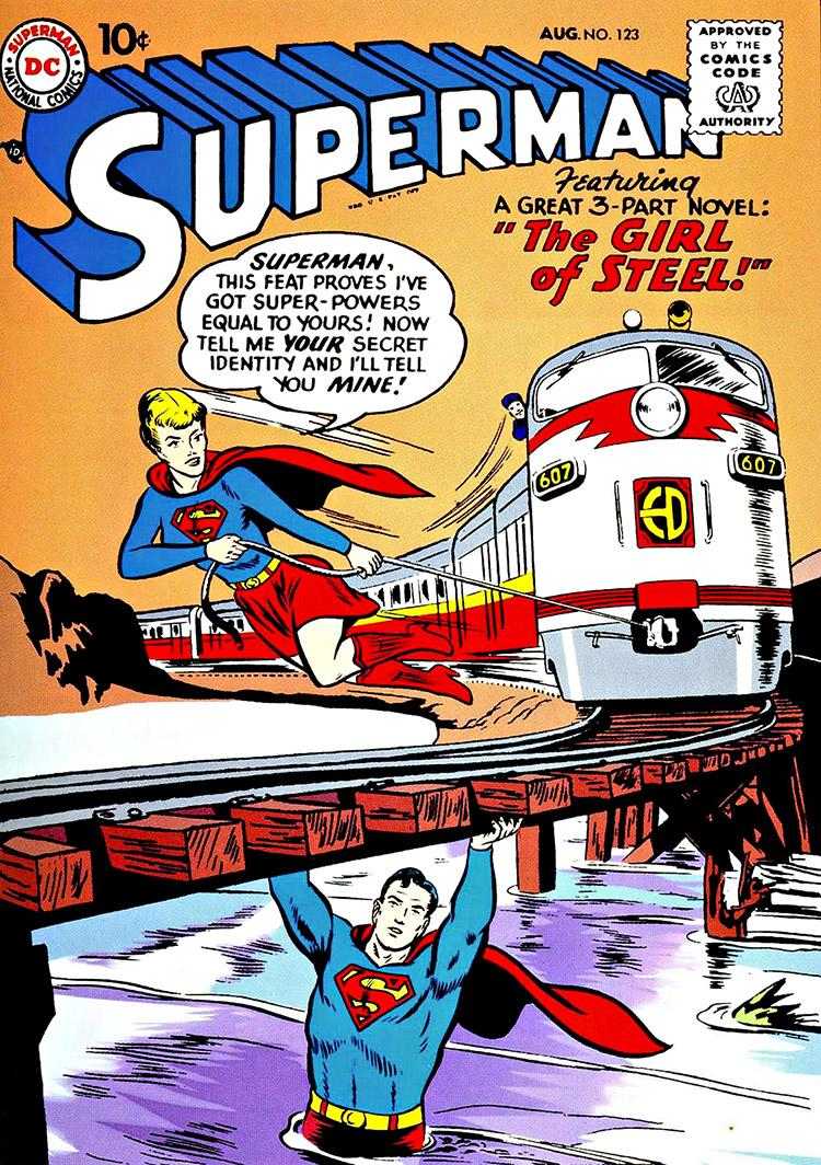 A primeira aparição da Super-moça na edição 123 de Super-Homem