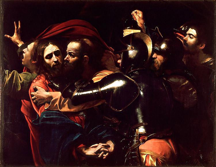 Judas, pintura, Caravaggio, beijo, traição