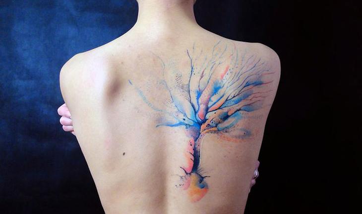 tatuagem aquarela da árvore da vida
