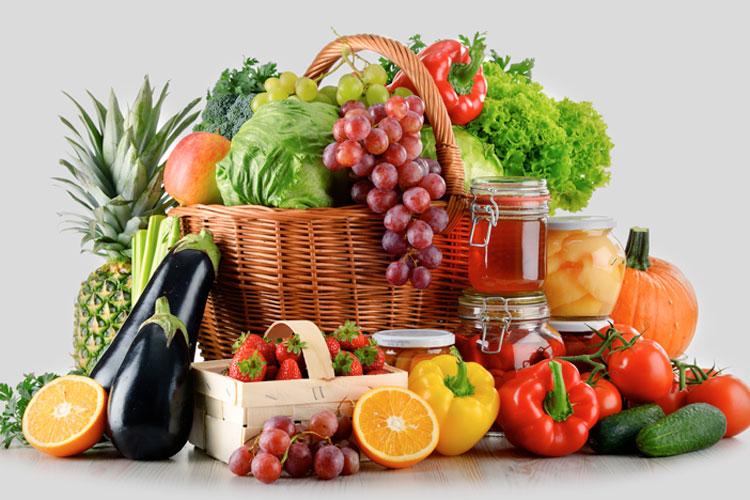 cesta de alimentos bons para a saúde