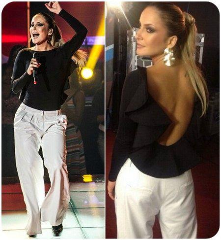 Look preto e branco de Claudia Leitte no The Voice Brasil