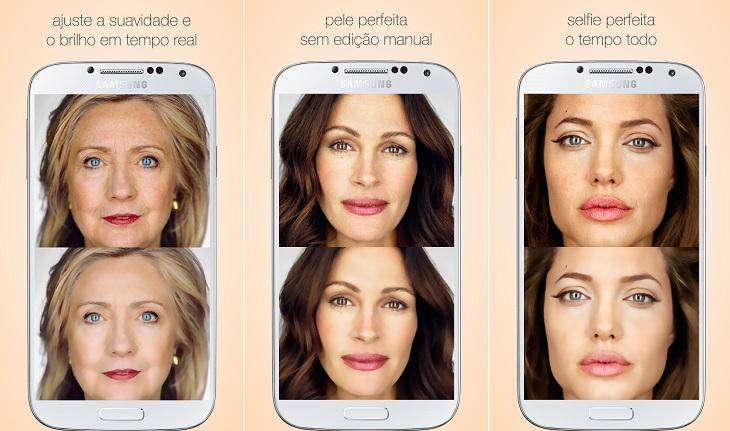 print de tela smartphone android aplicativos editar selfies creamcam