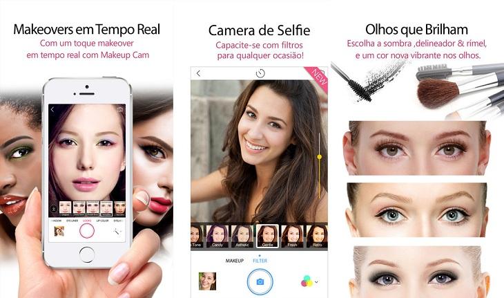 print de tela smartphone apple aplicativos editar selfies youcam makeup