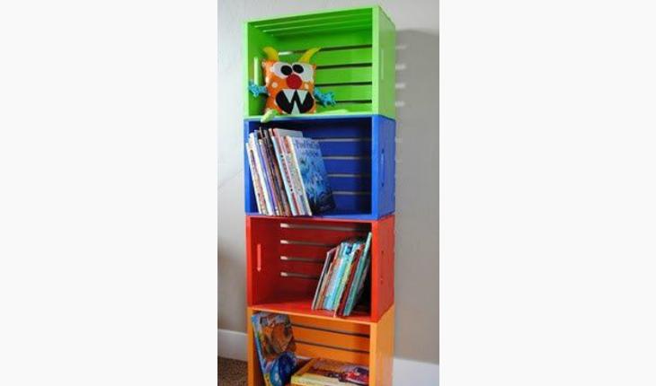 quarto de criança caixas organizadoras coloridas pinterest