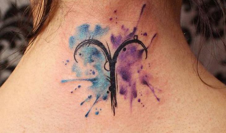 tatuagem aquarela de signo de áries