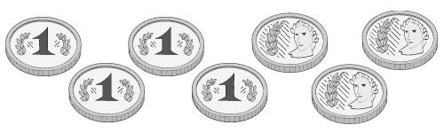 4 moedas