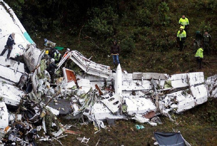 destroços do avião da chapecoense
