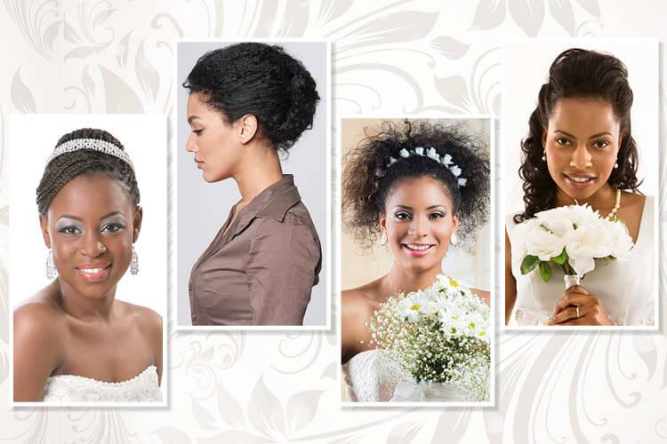 Quatro opções de penteados para noivas negras fazerem em casamento
