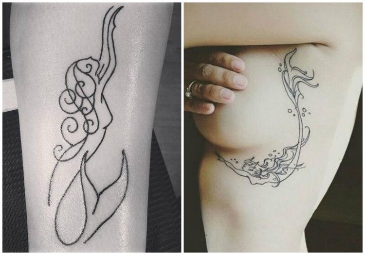 Tatuagem sereia minimalista pinterest