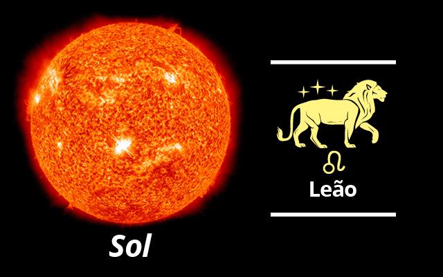 Foto do sol + simbolo de leão