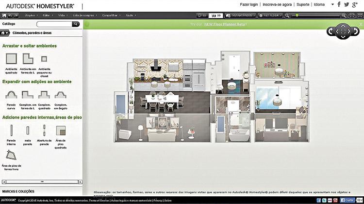 Print da tela do site Autodesk Homestyler