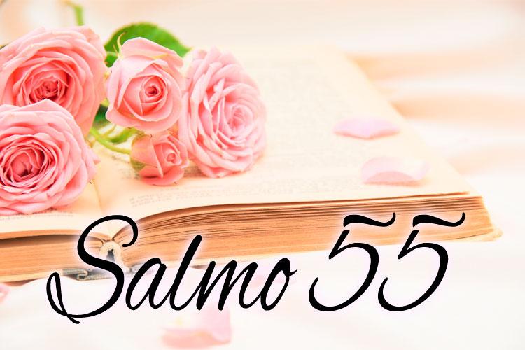 Bíblia com flores escrito salmo 55