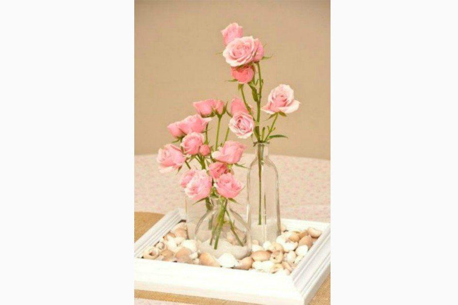decoração romântica arranjo de flores rosas pinterest