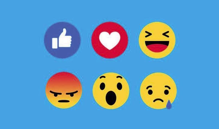 Emoticons e reações do Facebook
