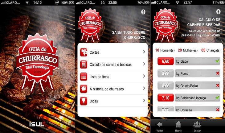print de tela smartphone apple aplicativos culinaria para ajudar na cozinha guia do churrasco