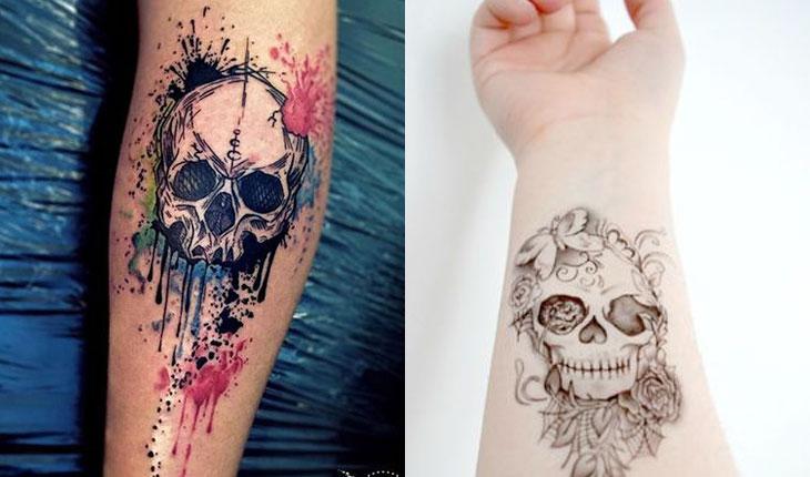 Tatuagem de caveira no braço