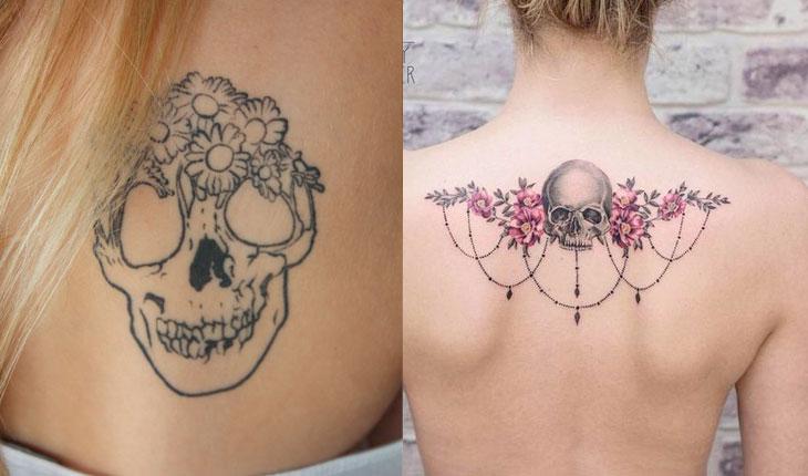 Tatuagem de caveira nas costas
