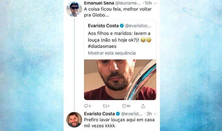 Evaristo Costa manda indireta para Globo