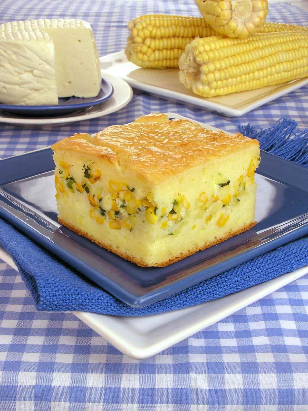 Torta de milho e queijo fresco 