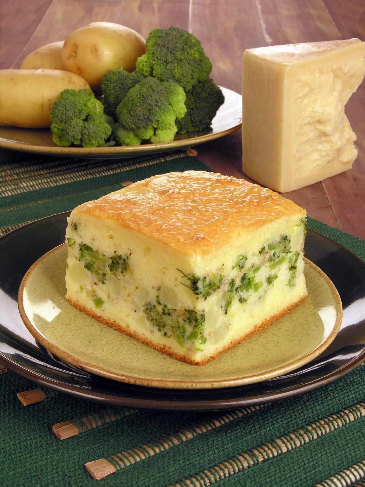Torta de batata e brócolis 