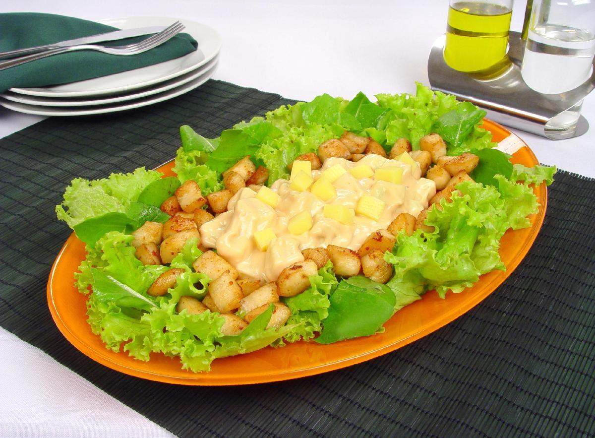 Salada de frango com maçã verde 
