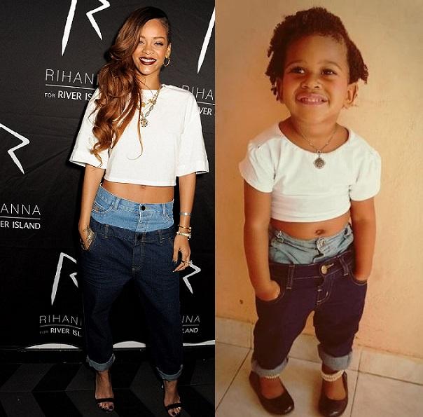 A mãe Raquele e a pequena Melissa se inspiram nos looks de Ana Hickmann e Rihanna e compartilham nas redes sociais!