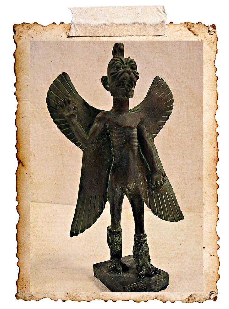 O Pazuzu está presente na mitologia assíria e babilônica, e é considerado o rei dos demônios do vento e uma das entidades mais malignas