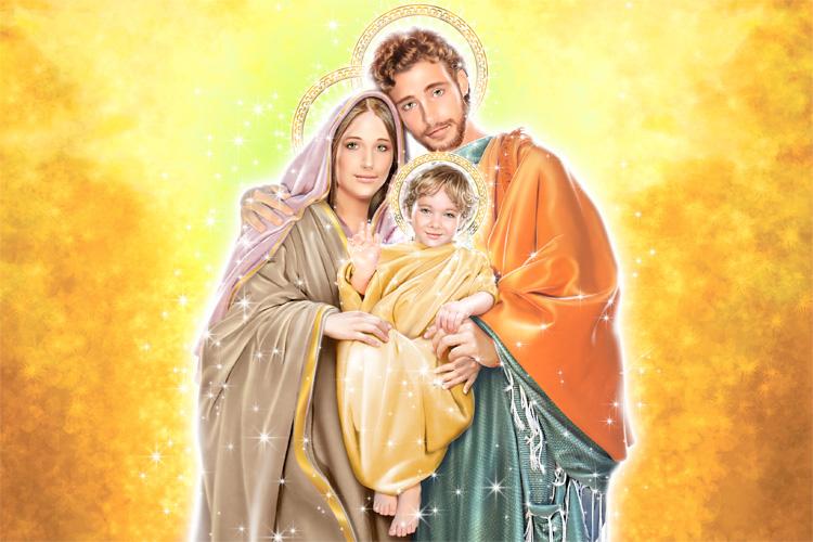 Proteja a quem ama com as orações iluminadas a Sagrada Família. Ele seus pensamentos a Jesus, Maria e José e alcance graças