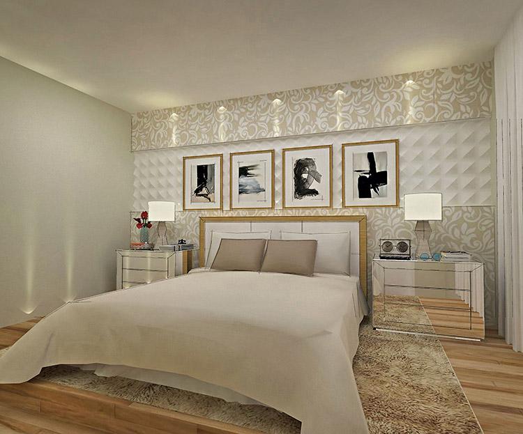 Por que não inovar no projeto de decoração do seu quarto de casal? A arquiteta Natália Barroso criou um espaço muito aconchegante e diferente!