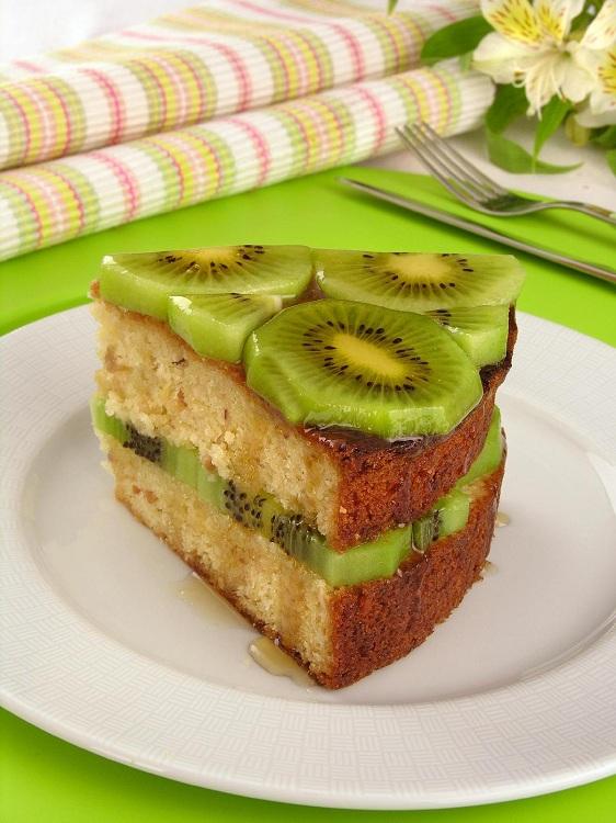 Receita de bolo crocante de kiwi 