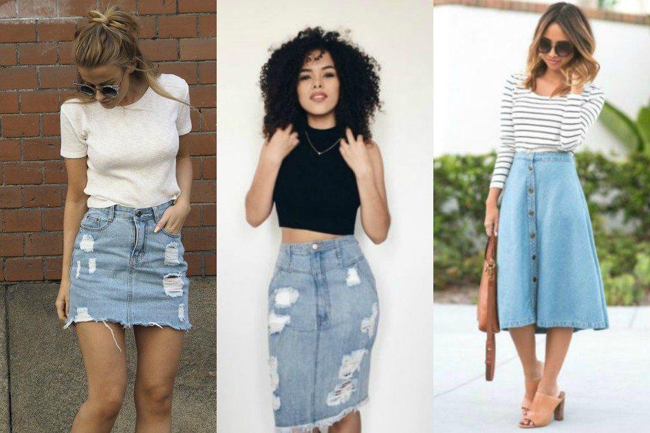 21 modelos de saia jeans para usar no verão. Confira! 