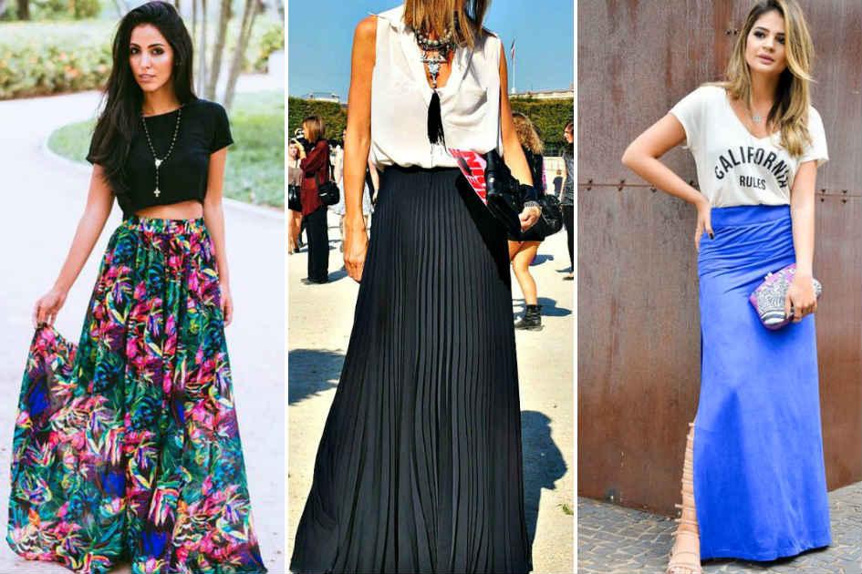 As saias longas são modernas, descoladas e uma peça curinga no guarda-roupa. Confira combinações garimpadas no Pinterest e aposte na peça!