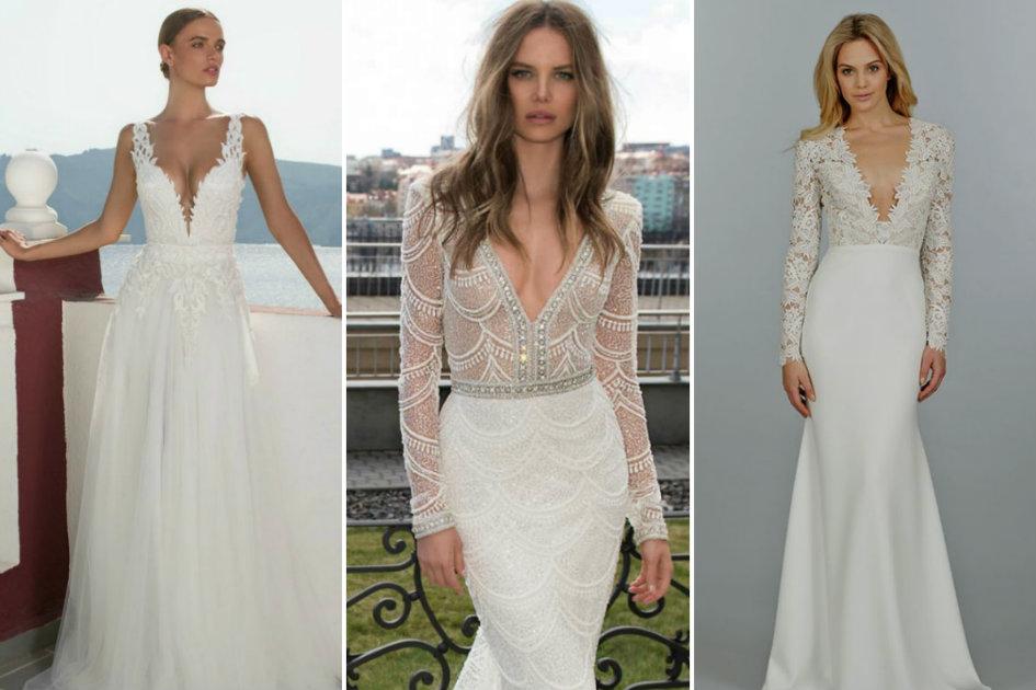 Decote profundo no vestido de noiva: confira 8 modelos para se inspirar 