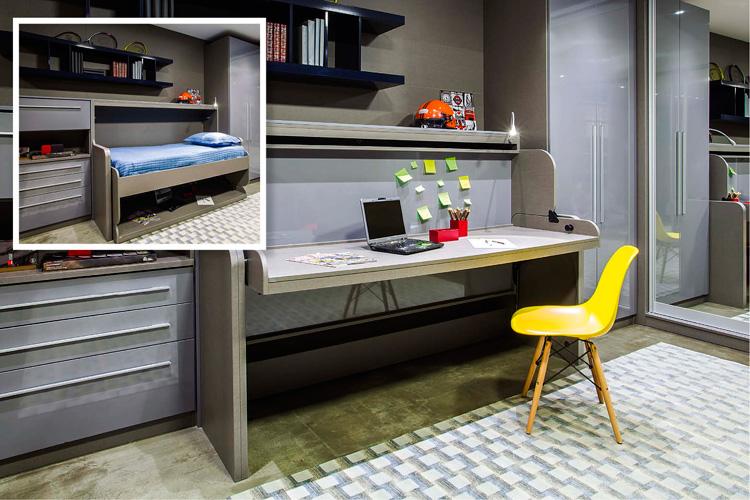 Foi pensando em quartos pequenos que a arquiteta Evviva Bertolini criou um móvel funcional que pode ser cama e escrivaninha! Confira.