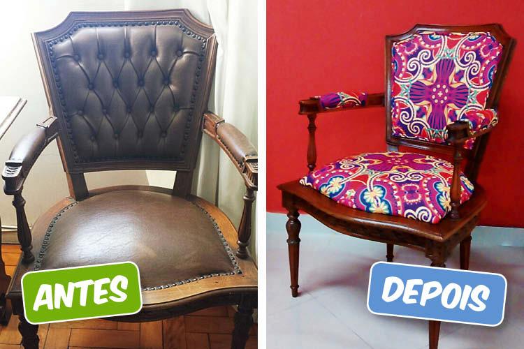 Com poucos materiais foi possível reformar uma cadeira estofada e levar mais alegria e cores à decoração. Inspire-se no projeto!