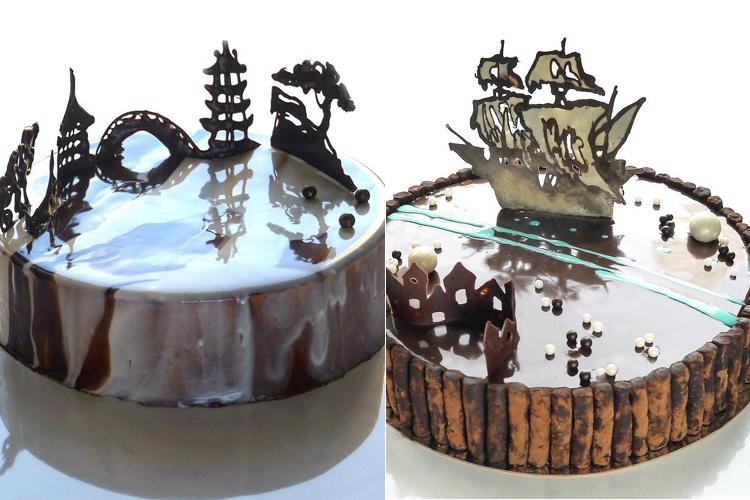 Arquiteta faz “cidades de chocolate” em cobertura de bolos 