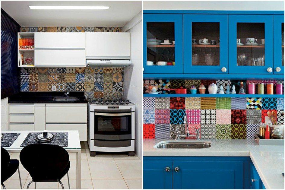 Para mudar e modernizar a cozinha, nada melhor do que usar o mosaico de azulejos, que podem ser hidráulicos ou adesivos que imitam a arte